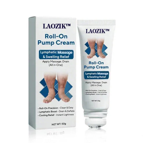 Creme roll-on LAOZIK para massagem linfática e alívio do inchaço