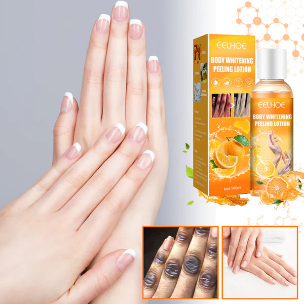Loção esfoliante e clareadora de pele de laranja
